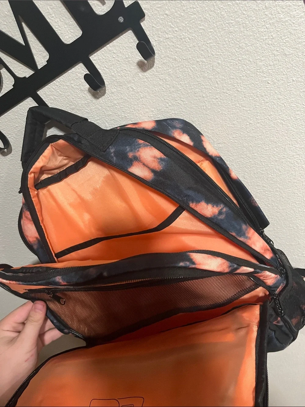 HP Tie-Dye Orange and Black Backpack